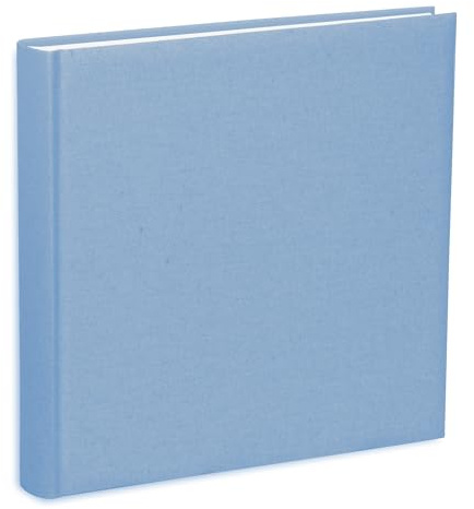 Album Fotografico 31X31 80 pagine con velina Copertina in tessuto, cotone celeste