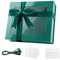 PKGMAGIC Große Geschenkbox, grün, 43,2 x 36,8 x 14 cm, Geschenkbox mit Fenster, groß, leer, transparent, Geschenkbox mit magnetischem Deckel und Band für Ostern, Hochzeit (glänzend)