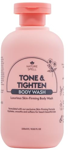 Nature Spell Tone & Tightening Body Wash, Firming Shower Gel, Vegan, 320ml | Improves Skin Elasticity, Infused with Hyaluronic Acid, Plant Collagen & Ginseng