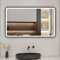 Biubiubath LED Badspiegel 120x70cm Touch/Wandschalter Beschlagfrei 3 Lichtfarbe 3000K-6000K+Dimmbar Badezimmerspiegel mit Schwarz Rahmen Wandspiegel IP44