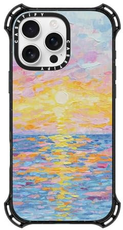 CASETiFY Bounce iPhone 16 Pro Max Case [Shockproof / 21.3ft. 6X Military Grade Drop Protection/Compatible with Magsafe] - Frosted Sunset - Clear Black