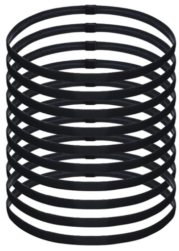 Chiluxendo 10 Pezzi Sportiva Fascia Capelli, Fascette Sottili Antiscivolo Donna, Fasce Elastiche Uomo, Headband Elastico, Cerchietto per Jogging, Running, Calcio, Yoga e Allenamento Sportivo(nero)