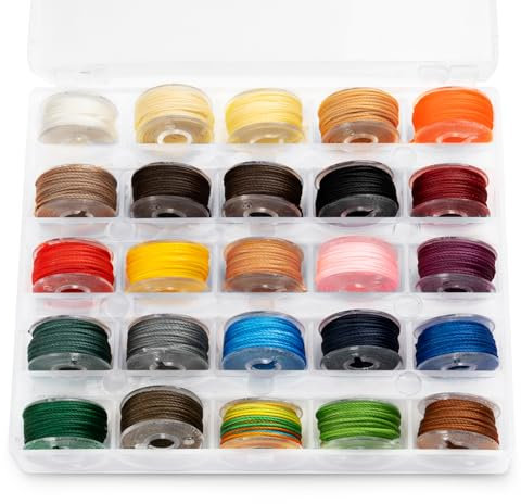 ONEWEST 25 Rotoli di Filo Per Braccialetti,Filo Elastico Per Braccialetti,Filo Cerato Colorati per Realizzare Braccialetti,Collane,Portachiavi per il Fai da te-25 Colori