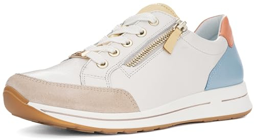 ara Damen Osaka Sneaker, Shell,Cream,VANILLE,Aqua,Peach, 35 EU Weit