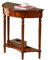 Tavolo Consolle In Legno Massello A Mezzaluna Con Cassetti E Ripiano, Tavolo D'ingresso Semicircolare A 2 Livelli, Elegante Tavolo da Divano Vintage (venatura In Legno Di Ciliegio)(600x300x800mm)