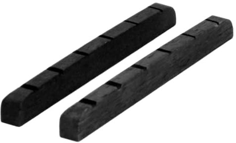 Electric Guitar Nut, 2Pcs Guitar Nut Bone Bottom Pure Cattle Bone 6 String Pre Slotted Replacement for (Black