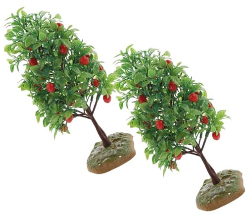 TOPBATHY Obstbäume Große Für Puppenhaus 3 Sätze -Modell Baummodellierung Künstlicher Künstliche Modellbäume Figuren Zum Basteln Palmier Obstbäume - Plastik Green 2 * 3