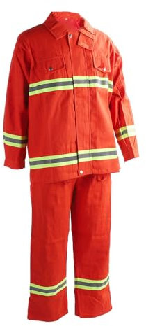 Tuta FR, Tuta Ignifuga in Cotone FR Ad Alta visibilità Ad Alta visibilità con Rubinetti Riflettenti, Tuta Ignifuga per Indumenti da Lavoro di Sicurezza, Tuta Classica con