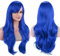 IMISSU 28 Inch/70cm Long Hair Water Wavy Wigs with Bangs Cosplay Costume Wig (Navy Blue)