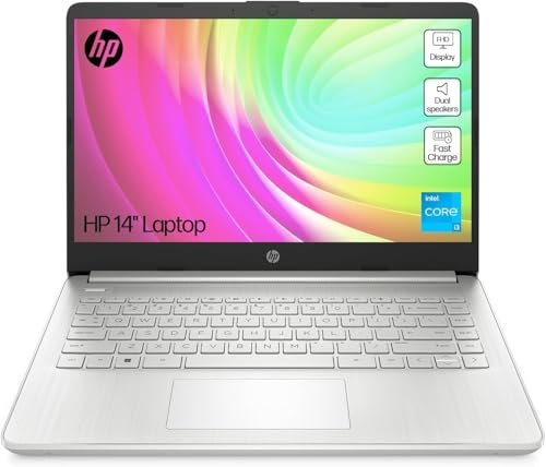 HP 14s-dq5503sa 14 Laptop | Intel Core i3-1215U | 8GB RAM | 128GB SSD | Intel UHD Graphics | Dual Speakers | HD Webcam | Windows 11 Home | Silver