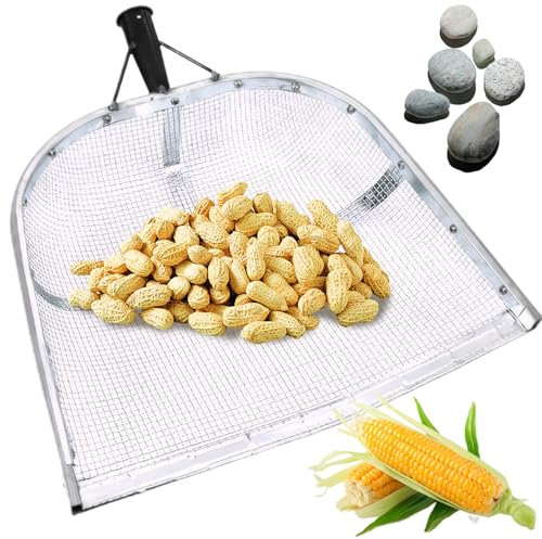 Lamppdcor Pelle de Grain, pellette à Tamis 18x14 Pouces en Acier en Carbone 6 mm Pelle à Grain pour maïs et arachide