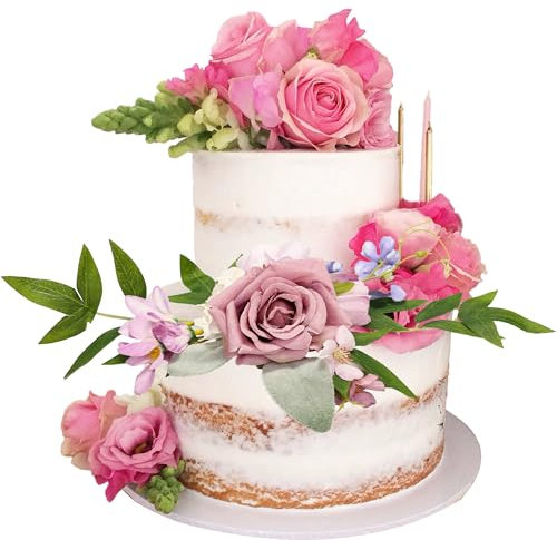 Gyufise 1Pcs Pre-Made Purple Cake Flowers Decorations Flower Cake Topper Butterfly Cake Decorating Flowers for Wedding Sweet 16 Birthday Girl