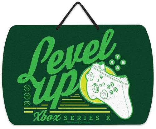 Xbox Level Up Hanging Metal Sign - Fun Xbox Wall Decor for Bedroom or Game Room