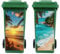 Peacoblue Wheelie Bin Stickers 2 Sheets Seaside Scenery Sticky Dustbin Stickers, 15in x 32in Waterproof Self Adhesive Large Decal for Bins, Driveway, Garden, Outdoor, Indoor Decoration
