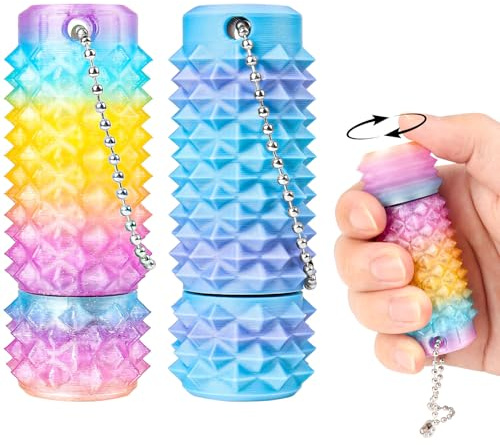 Little Ouchies Spiky Pain Fidget Toys Lot de 2 jouets sensoriels rotatifs, pour soulager le stress et la concentration, gadget anti-anxiété discret pour adultes