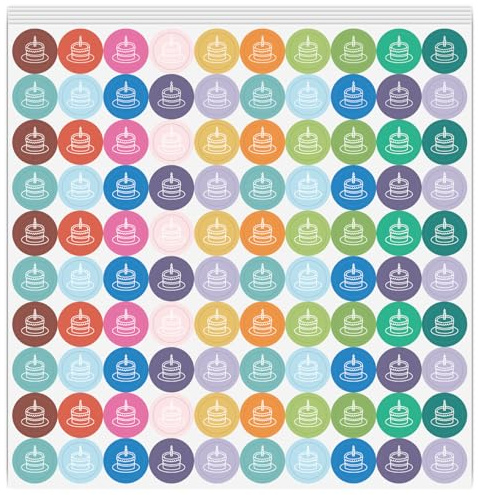 PRESSINART 500Pcs 5 Sheets Happy Birthday Planer Aufkleber Mini Kalender Sticker 1 2 Zoll Niedliche Kuchen Symbole Für Journale Scrapbooking Party Veranstaltung Terminplanung DIY Bastel Dekoration