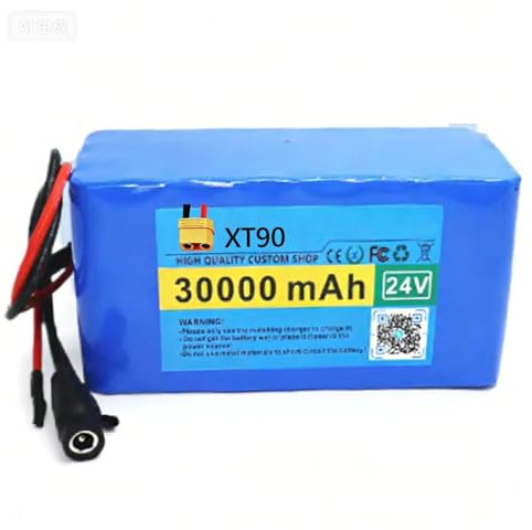 Batterie pour Vélo Électrique 24V 30Ah Batterie Trottinette Électrique 7S3P Batterie pour Scooter Vélo Électrique Protection BMS pour Moteur 300W avec Chargeur 54.6V 2A 24V 30Ah,XT90