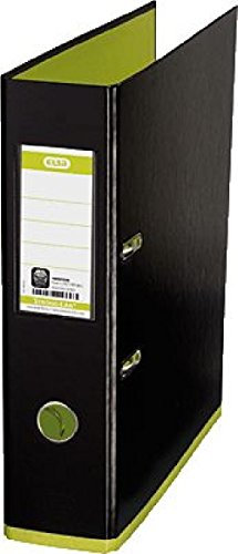 ELBA Ordner myColour PP/10489SW/GH, schwarz/hellgrün, Rücken 80mm, B285xH318mm