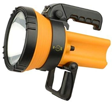Electraline 58055 58055-Antorcha Recargable, Portátil, 2 Asas Ergonómicas Cómodo, De 55 W Halógena, Amarillo/Negro