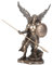 Unicorn Archangel Raphael God Has Healed Holding Shield and Spear Bronze Statue Figurine