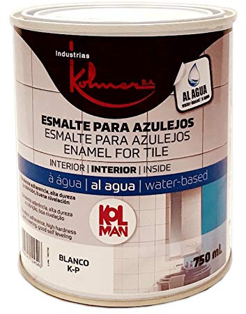 Kolmer - Esmalte al agua para azulejos blanco 750 ml Kolman directo sobre el azulejo sin imprimación