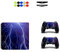 Skin for PS4 Slim, Chickw1 Vinyle Protective Autocollant Decal Sticker pour Playstation 4 Slim Console + 2 Dualshock Manette Set + 10pc Thumb Grips + 2pc Light Bar au Hasard (Foudre Bleu)