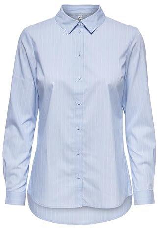 JDY Jdymio L/s Shirt WVN Noos, Blouse Femme, Bleu (Cashmere Blue Stripes: Cloud Dancer), 40 (Taille Fabricant: 38)