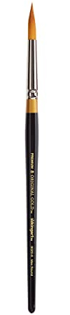 KINGART Premium Original Gold 9020-8 ULTRA ROUND Series Artist Brush, Golden Taklon Synthetic Hair, Short Handle, for Acrylic, Watercolor, Oil and Gouache Painting, Size 8