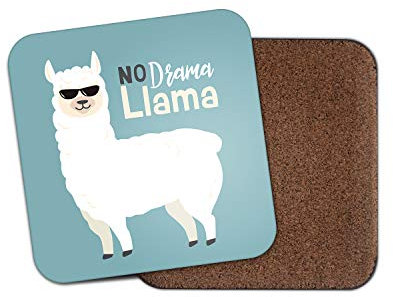 DestinationVinyl No Drama Llama Dessous de Verre Humoristique pour Enfants Filles garçons