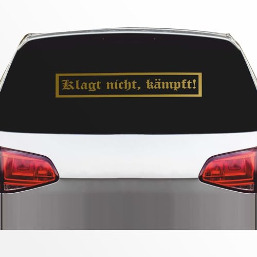 INDIGOS UG Auto Aufkleber Klagt Nicht, kämpft! - 250x50mm Silber - Fussball Deutschland Fight Männer - Tuning - Sticker - Heckscheibe - Auto - Fahrrad - Motorrad