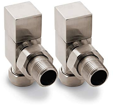 Reina Loge Angled Steel Radiator & Towel Rail Valve Chrome Brushed
