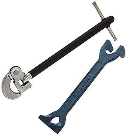 Voche Plumbers Fixed Basin Wrench & 11 Adjustable Tap Nut Spanner