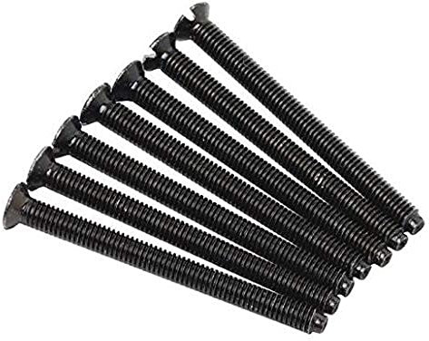 Merriway BH07455 (10 Pcs) Black Electrical Socket Screws Raised Countersunk Head Nickel M3.5 x 50 mm - Pack of 10 Pieces