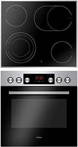 Einbauherd Set | Backofen mit Grill und Umluft | Rahmenloses Glaskeramik Kochfeld mit Zweikreis und Bräterzone | Timer | Steam Clean (EHPC 935 001 E) (EHCX 933 110 E)