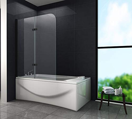 Duschtrennwand BREASE - schwarz 100 x 140 (Badewanne)