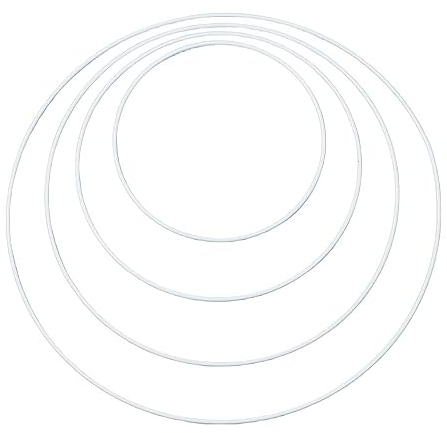 NaDeco Metallring weiss beschichtet, wählbar in den Größen 10-50cm Metallringe zum Basteln Drahtring zum Basteln für Wickeltechnik Traumfänger Ring Makramee Ring Metalldrahtring, Größe:Ø 20 cm