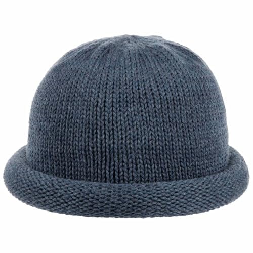 Lierys Winter Docker hat Women/Men - Made in Germany - Beanie Made of New Wool - Functional Knitted hat - Wool hat Autumn/Winter Blue One Size
