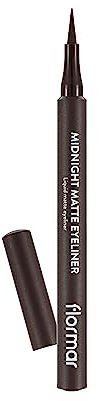 Flormar Midnight Matte Extra Matte Finish Intensives Schwarz Flexibler Filzstift Eyeliner Nr. 002 - Braun