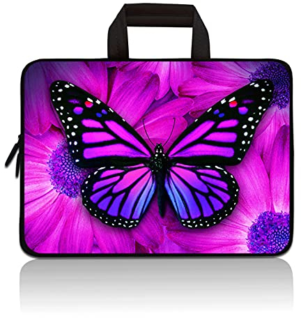 RUYIDAY Universal 7-9 Zoll Kinder Tablet Hülle Tragbare Neopren Tragetasche Tasche passend für 7 Zoll 8 Zoll 8.5 Zoll 8.5 Zoll 8.5 Zoll 8.5 Zoll 9 Zoll Apple iPad Mini, Acer, ASUS Lila Butter Fliege)