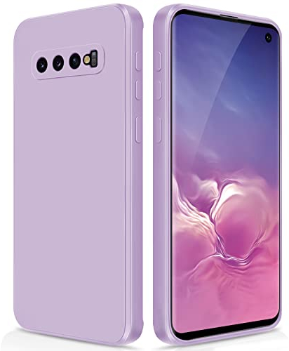 GiiYoon Coque pour Samsung Galaxy S10 Case en Silicone, Etui de Protection Antichoc Etui Housse Silicone Ultra-Mince avec Couche Intérieure en Fibre et Protection pour Caméra, Violet