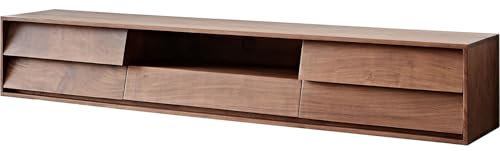 DELIFE TV-Board Eloi Akazie Braun 200x35 cm 2 Türen 1 Schublade schwebend