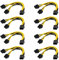 KINPOWER Câbles d'alimentation PCI-E 8 broches Femelle vers 2 x 8 broches (6+2) Mâle 30cm (Lot de 8)