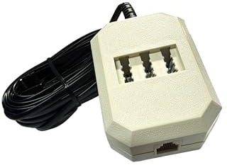 G-TELWARE® (SLIM Version Analog-Adapter/Splitter TAE F-Western-Stecker auf TAE Buchse NFF N-NFF und RJ11, 6 Meter (F-NFF, 6M)