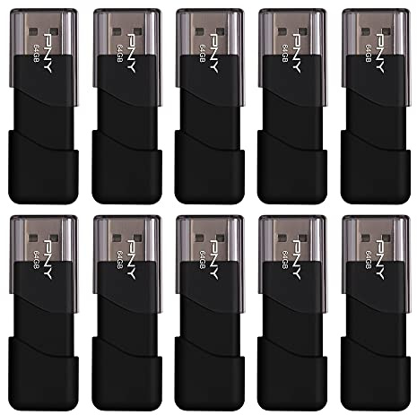 PNY Lot de 10 clés USB 2.0 64 Go