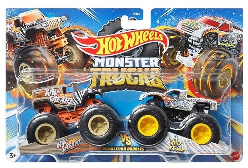 Hot Wheels Monster Trucks Demolition Doubles - HW Safari Vs Wild Streak