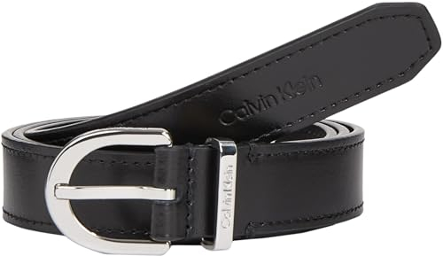 Calvin Klein Damen Gürtel aus Leder, Schwarz (Ck Black), 85 cm
