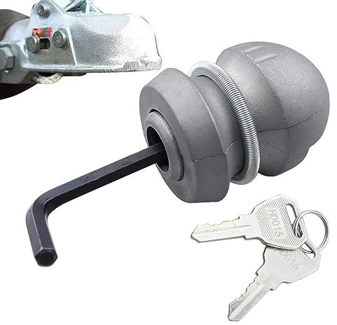 Decorhome Blocco del Gancio di Traino,Blocco a Sfera con Attacco Universale - Accessorio di connessione di Design Verticale per Barche, roulotte e rimorchi