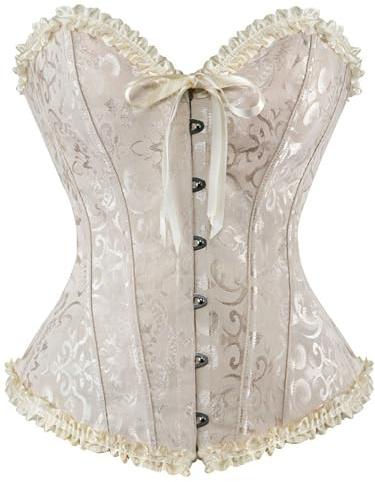 LSFYSZD Women's Lace Up Boned Overbust Corset Bustier Lingerie Bodyshaper Top Plus Size