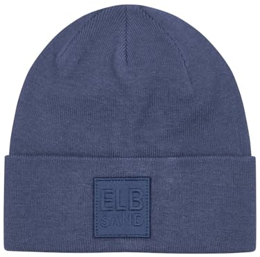 Elbsand Damen Beanie ESBea Strickmütze mit Logopatch 10011 00 Twilight Blue (742)