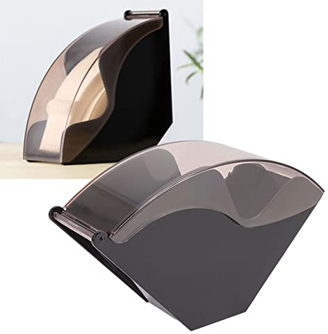 Conteneur de stockage de papier à café, Élégant Support de Filtre à Café avec Couvercle Anti-poussière, Distributeur pour Filtres V60, Boîte de Rangement en Forme d'Éventail pour Maison, Bureau, Café